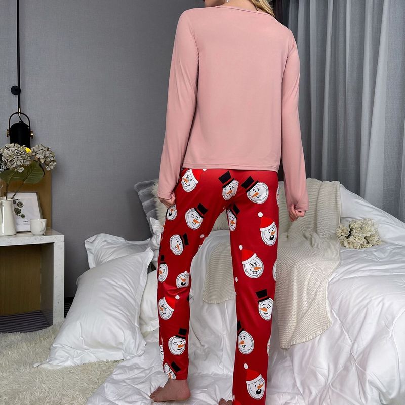 Autumn And Winter Comfortable Pajamas Set Women's Christmas Long-sleeved Trousers Two-piece Set_voghion.com