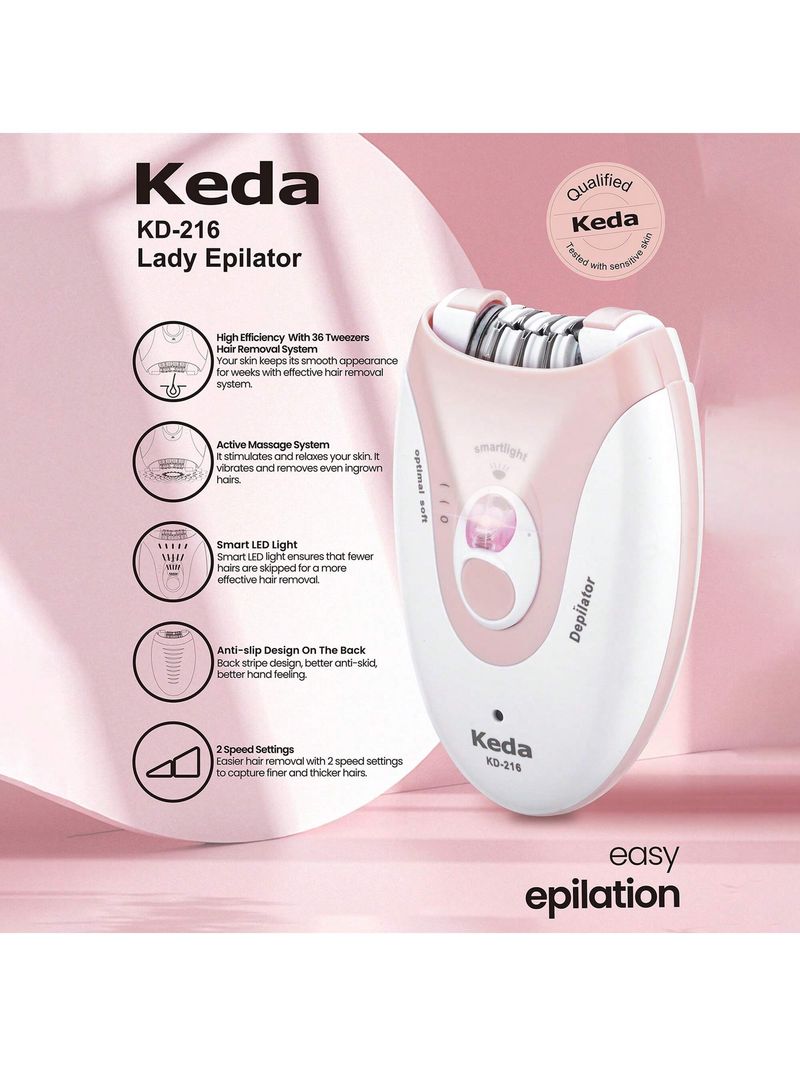 1pc Women's Underarm Hair Removal Device, Epilator For Women, Womens Shaver & Trimmer, Cordless, Rechargeable_voghion.com