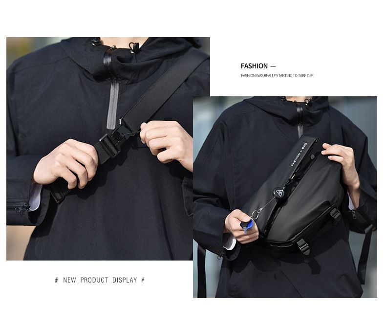 Trendy Herren Umhängetasche Wasserdichte Ipad Multifunktionale Brusttasche Trendy Diagonal Schultertasche_voghion.com