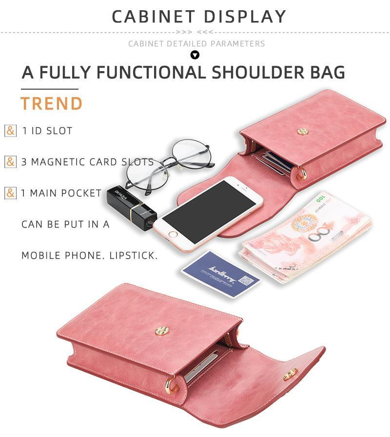 Baellerry Women's Mobile Phone Bag Large Capacity Fashion Zipper High-end Shoulder Messenger Bag Long Wallet Women's Bag_voghion.com
