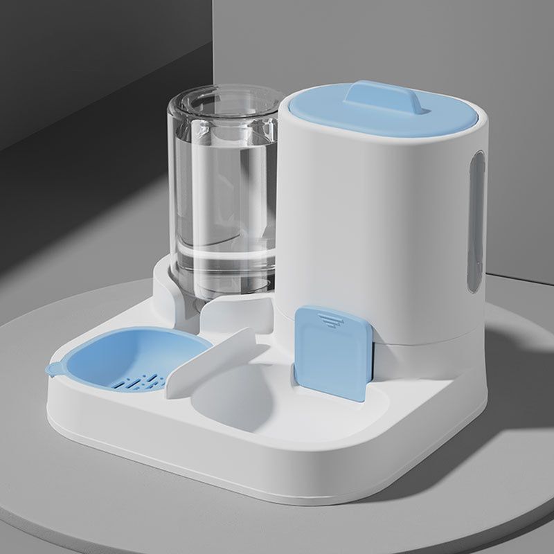 2-in-1 Auto Pet Feeder & Water Bowl, Removable For Easy Cleaning, Compact Food Station For Multiple Pets, Cats Or Small Dogs_voghion.com