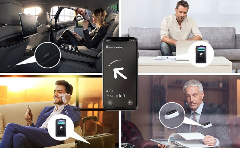 ehtsast nahast naiste kaardihoidja Air Tag tracker multifunktsionaalne suure mahutavusega RFID vargusvastase harja iluklamber_voghion.com
