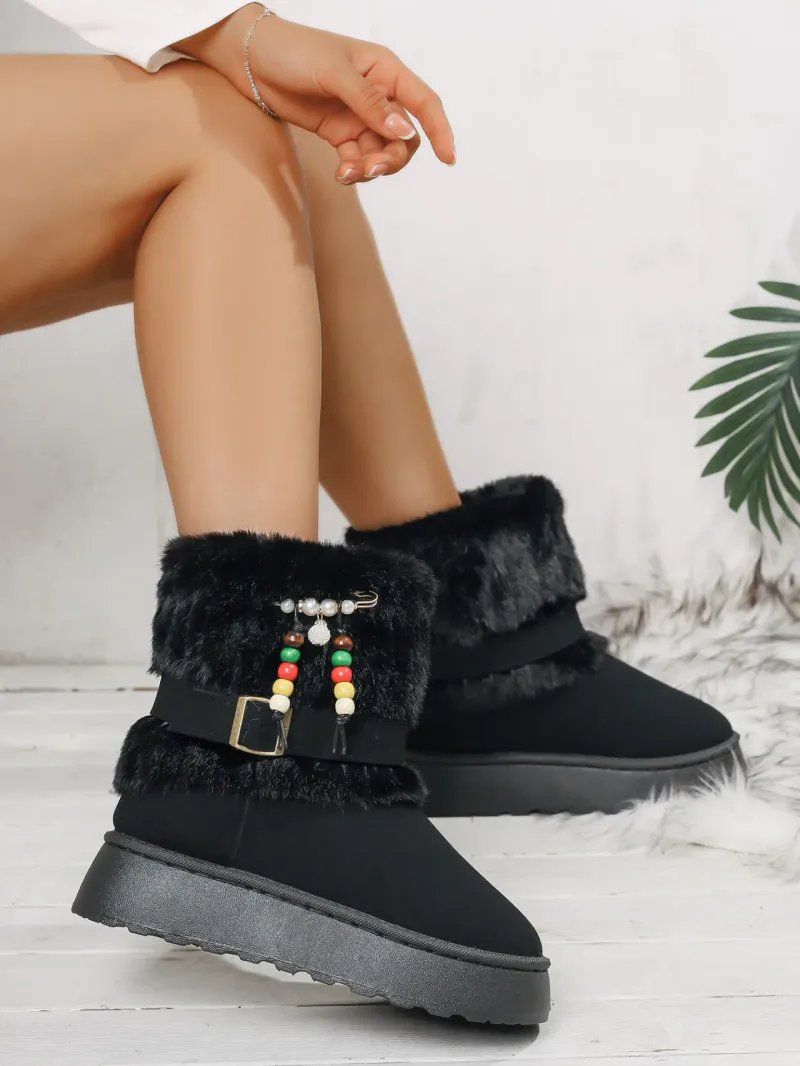 Bottes de neige en coton pour femme, avec semelle intermédiaire en peluche, livraison gratuite, pour une allure plus mince et plus grande, tout en vous gardant au chaud_voghion.com