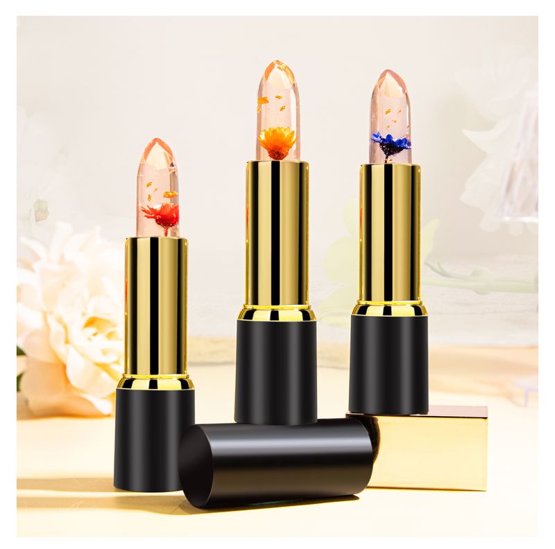 Hellokiss Jelly Flower Lipstick and Moisturizing Make up Coloring Gold Foil Warming lipstick_voghion.com