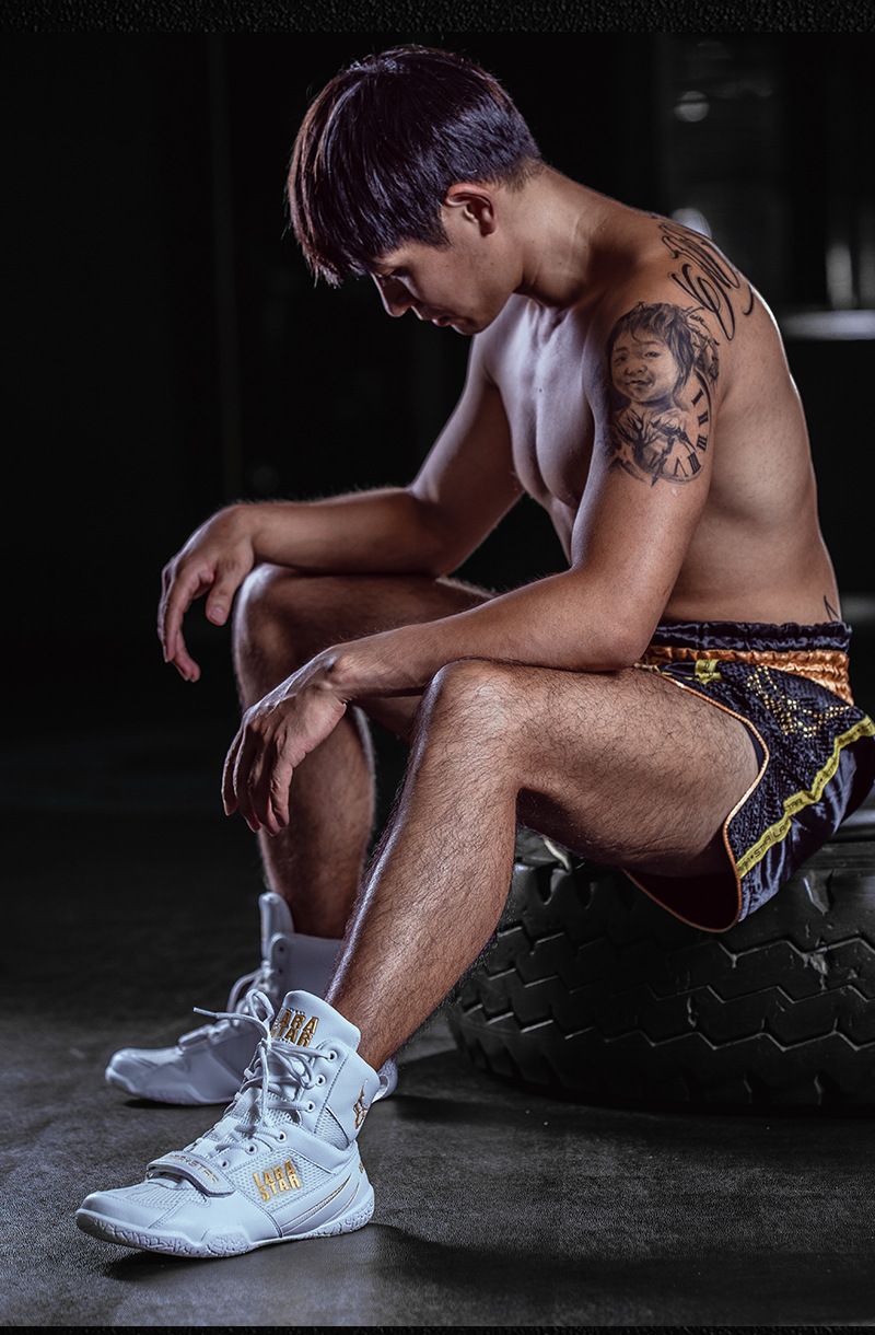 Chaussures de boxe pour hommes de la série Bone Blade, chaussures d'entraînement de combat Sanda, chaussures de lutte professionnelles, basses et montantes pour hommes_voghion.com
