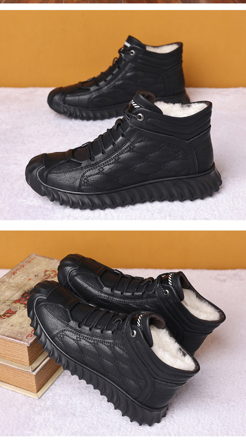 Katoenen Schoenen Voor Mannen Plus Fluwelen 2023 Winter Warme Hoge Herenschoenen Koudebestendige Snowboots Mannen comfortabele Papa Schoenen_voghion.com