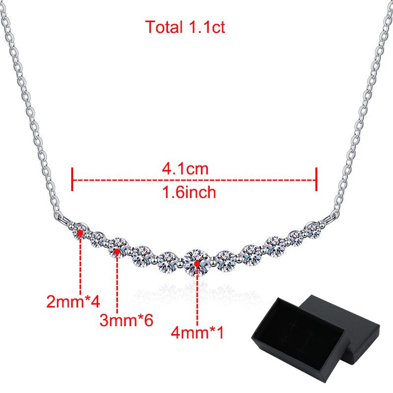 Collana con ciondolo in moissanite da donna con diamanti da laboratorio Sparkg, 1,1 ct, 100% argento Sterling GRA_voghion.com