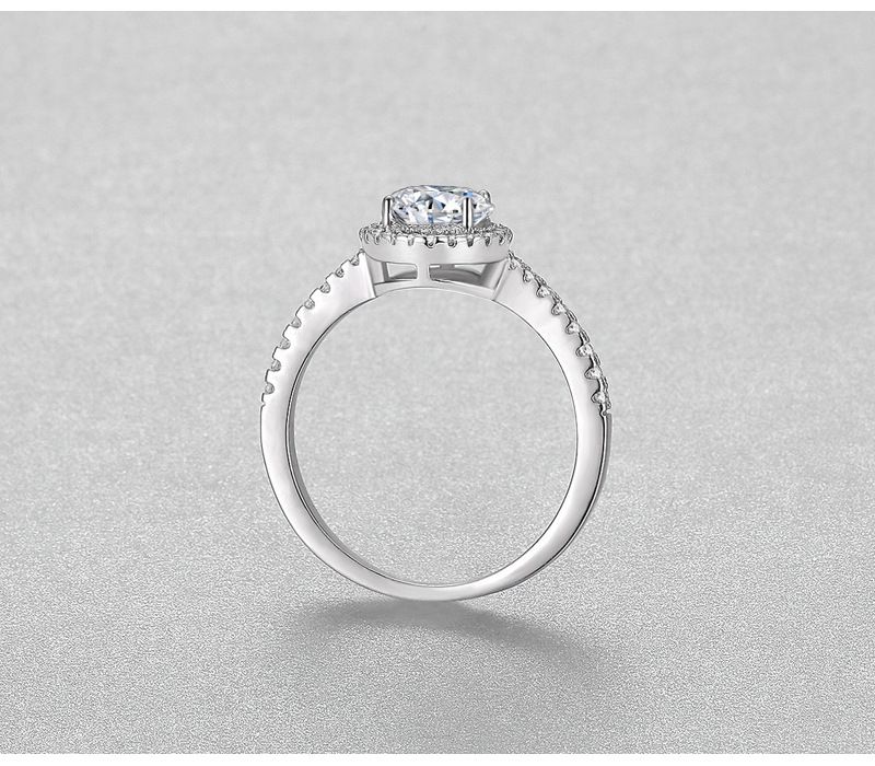 S Pure Silver Plated Platinum Mosonite Luxury Round Bag Four Claw One Two Carat Wedding Ladies Ring_voghion.com