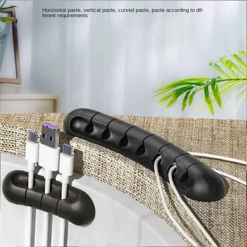 Self-Adhesive Cord Manager - Silicone Cable Organizer | No-Drill Installation | Home/Office Use | EU_voghion.com