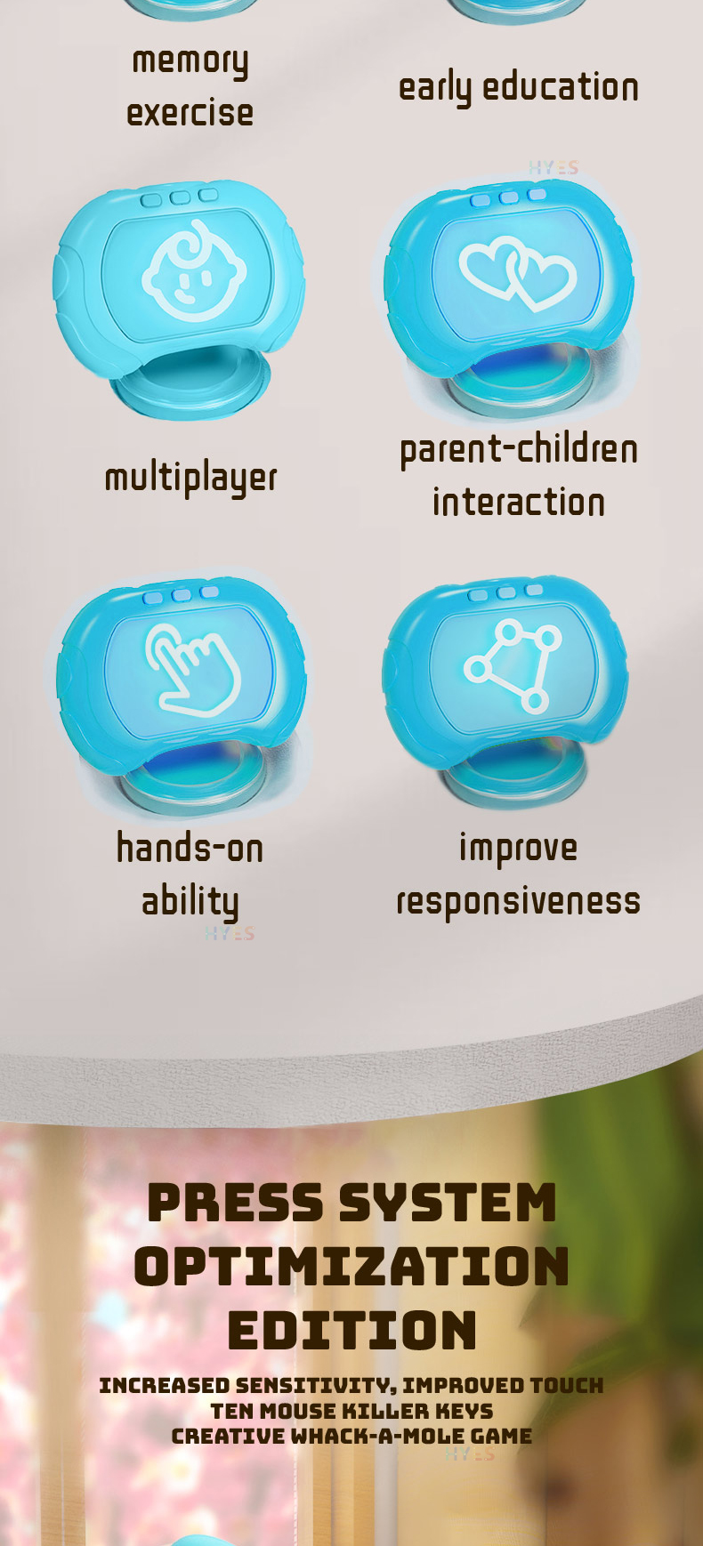 Animal Limited Pop Push Mașină de joc Jucării de interior Anti-stres Drăguț educațional Interacțiune părinți-copii Speed Push Bubbles Consolă pentru copii Cadouri_voghion.com