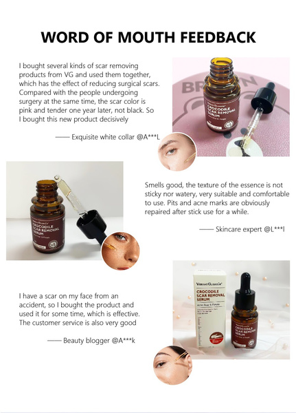 QLZHANFU Crocodile Scar Repair Serum Acne Treatment Bristningar Borttagning Akne Ärrblekning för fläckar Hudvård 30ml_voghion.com
