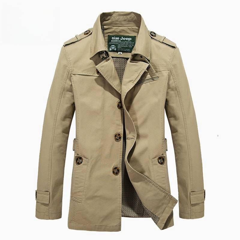 Giacca da uomo trench slim lungo in cotone da uomo taglia grande cappotto marea una generazione di capelli_voghion.com