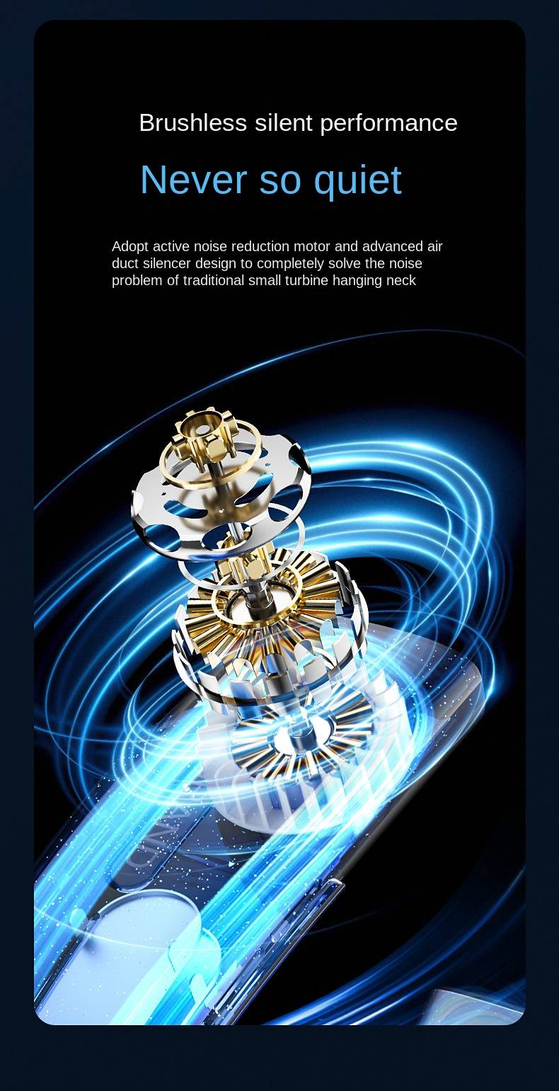 Ventilatore da collo portatile senza pale, flusso d'aria a 360°, ultra silenzioso, 3 velocità, collo da 4000 mAh, volume d'aria di raffreddamento ricaricabile_voghion.com