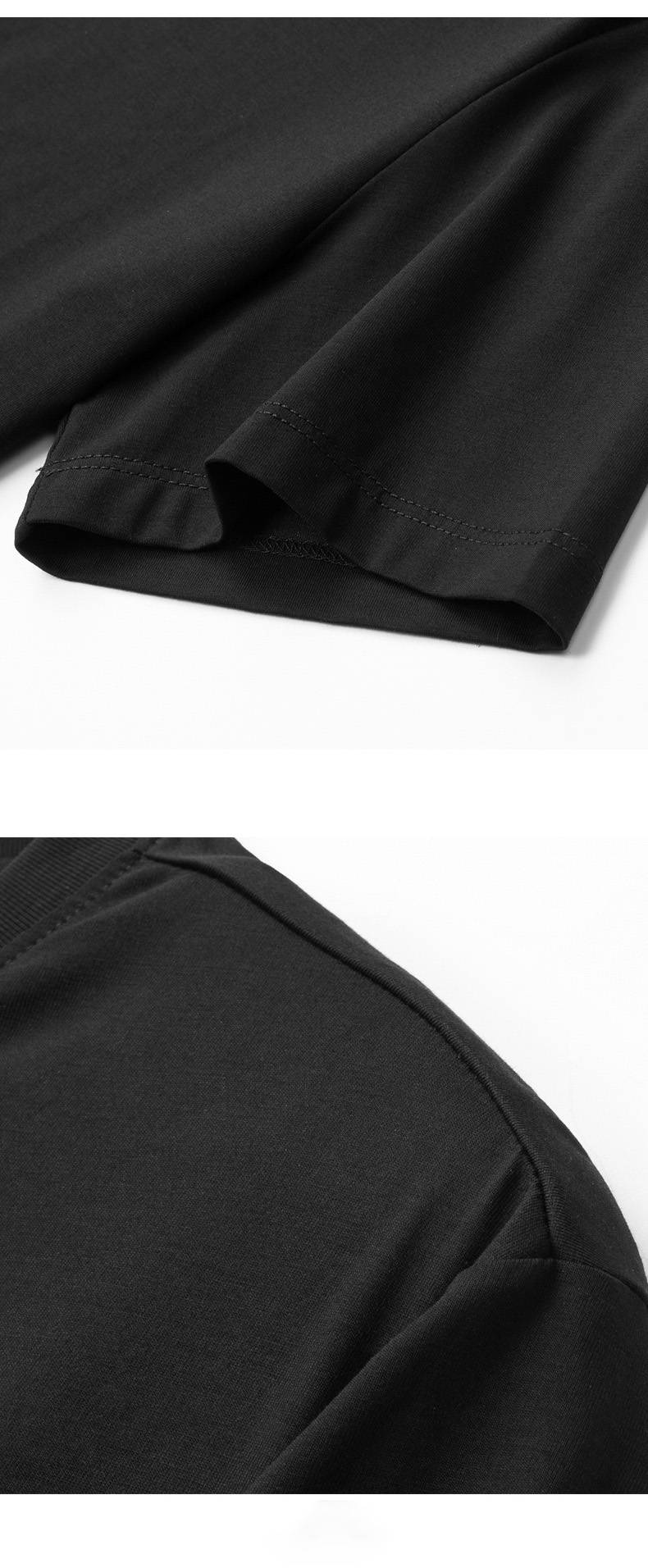 Herrenbekleidung Langarm T-Shirt Dünn Schwer Bedruckt Hot Diamond Hat Modal Schwarz Große Größe_voghion.com