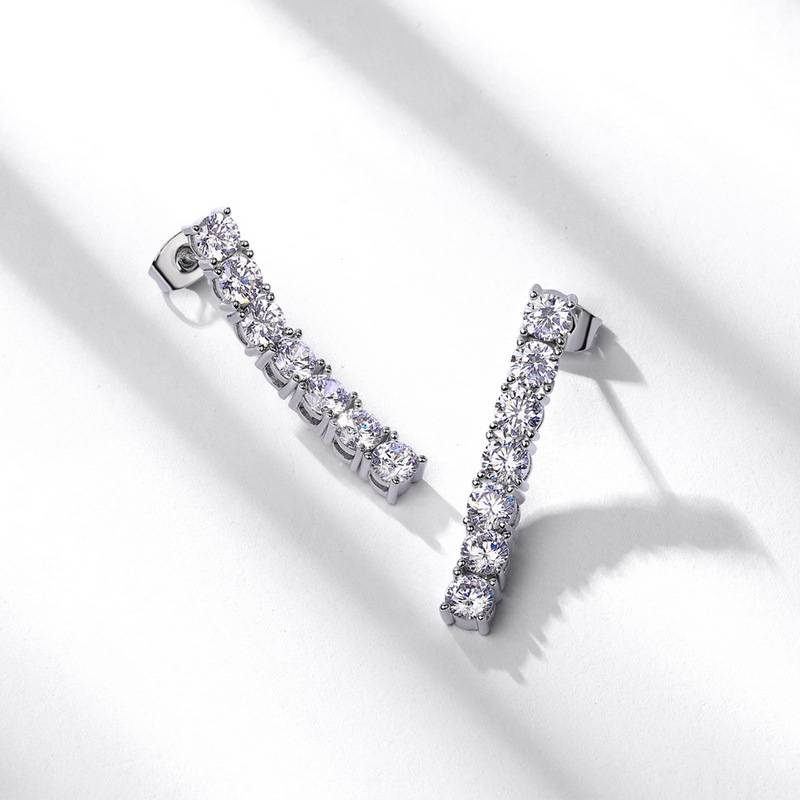 Orecchini lunghi in moissanite con nappe in argento S925 e diamanti, filo per orecchini, moda di alta qualità_voghion.com