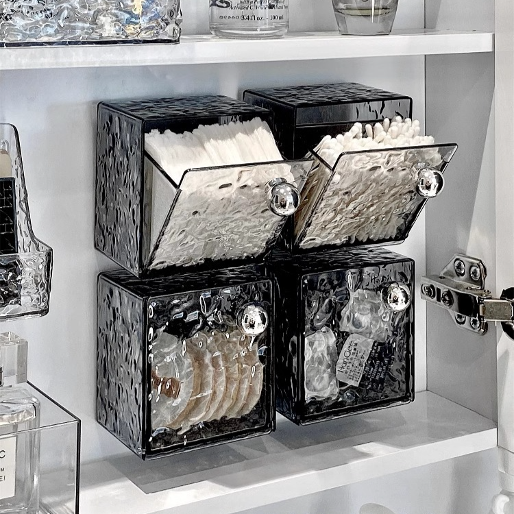 Aufbewahrungsbox für Badezimmerspiegelschrank, Badezimmerschrank, Wattestäbchenbox, Aufbewahrungsregal für Kosmetikwatte, Waschbecken, Make-up-Entferner, Aufbewahrungsbox aus Baumwolle_voghion.com