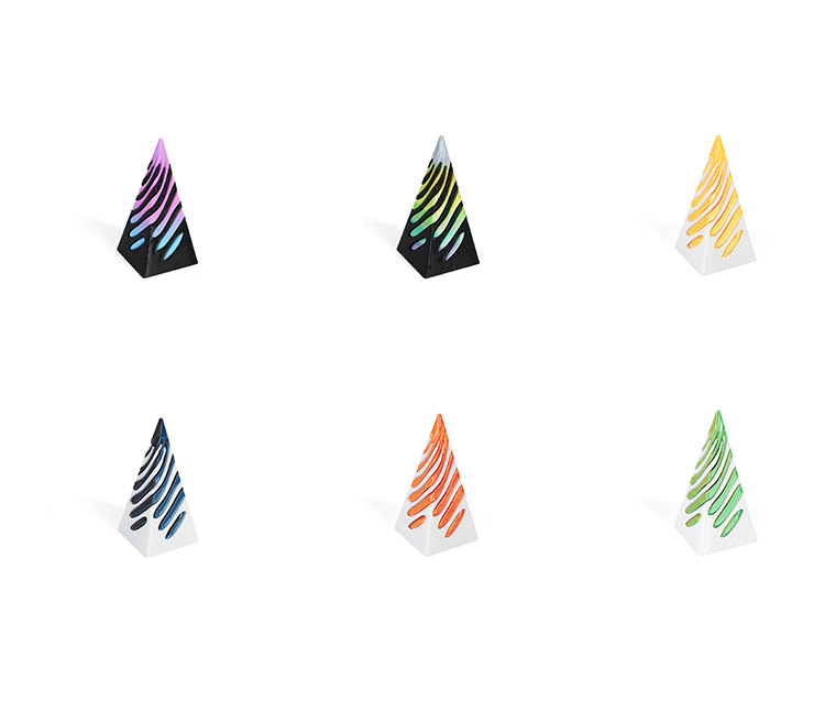 3D Printed Pyramid Spinning Toys Educational Spiral Three Dimensional Structure Fingertip Ornaments Two Color Vortex Toys_voghion.com