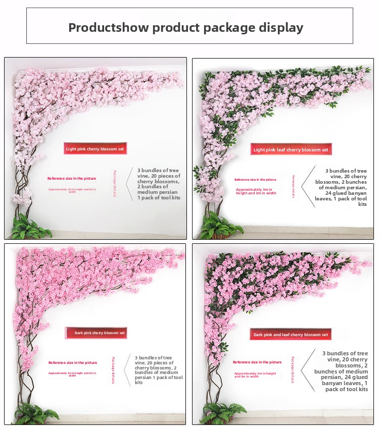 Artificial Cherry Blossom Branches - 1.2m Realistic Sakura Flowers For Wedding Decor, Photography Props & Home Styling (UV-Resistant, Bendable Stems)_voghion.com