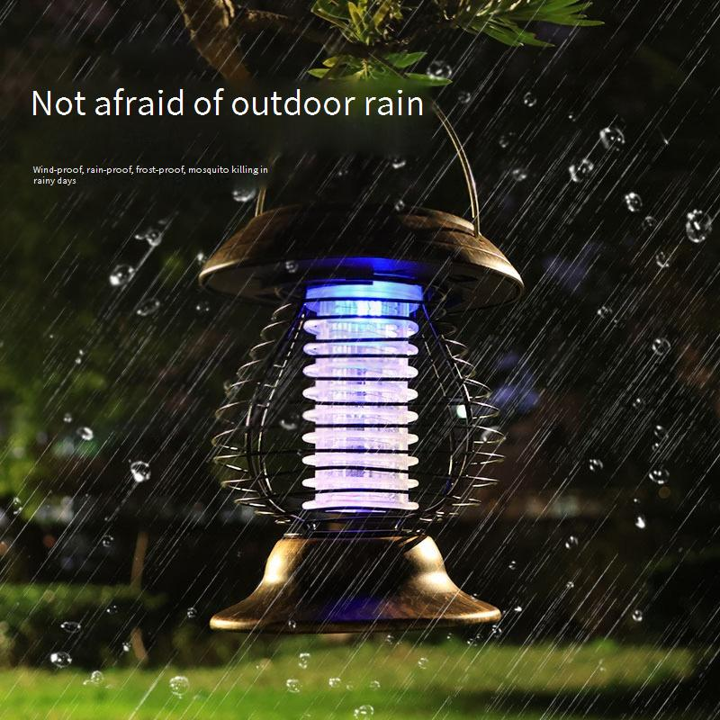 Portable Solar-Powered Mosquito Killer Lamp - Waterproof Outdoor Bug Zapper For Garden, Patio, And Camping, LED Light With 6-12H Illumination_voghion.com