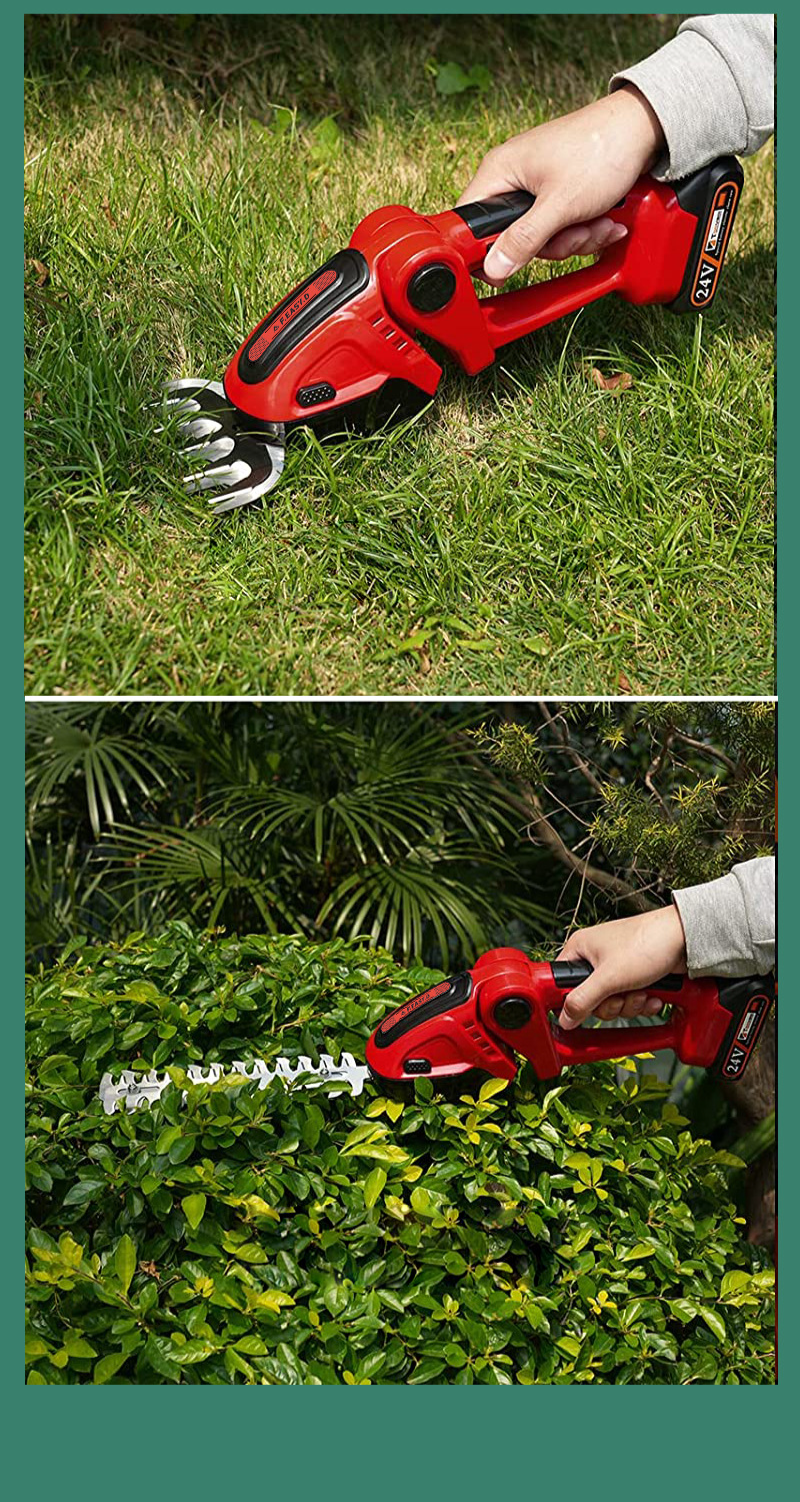 24V Cordless Electric Hedge Trimmer, Lightweight Single-Hand Operation For Home Garden Shrubbery, Grass & Branch Cutting_voghion.com