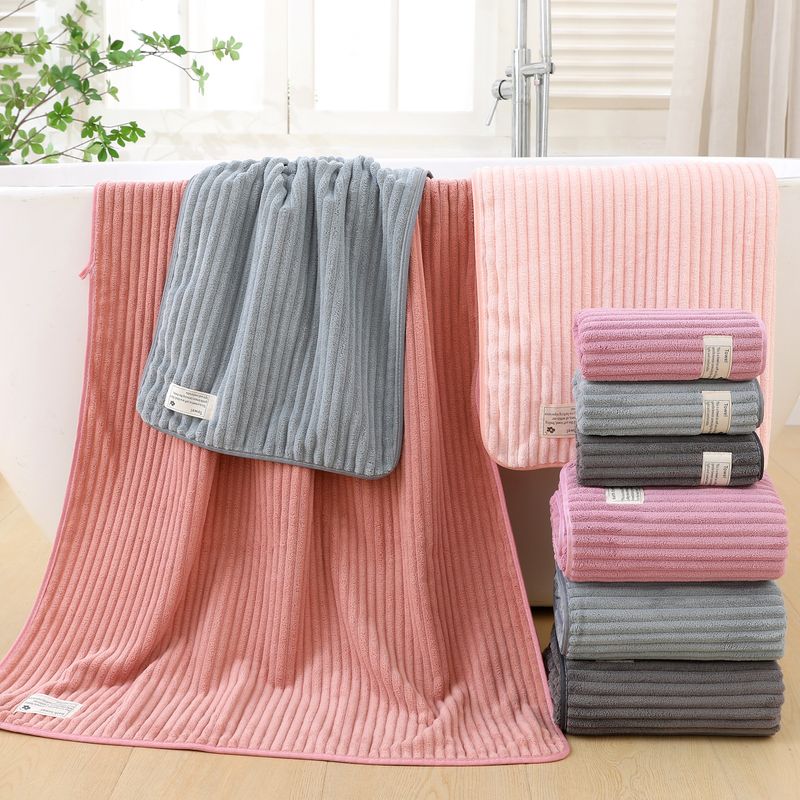 Coral Fleece Towel And Extra-Large Bath Towel - Extra-Sized, Thickened, Super Absorbent, Soft And Quick-Drying_voghion.com