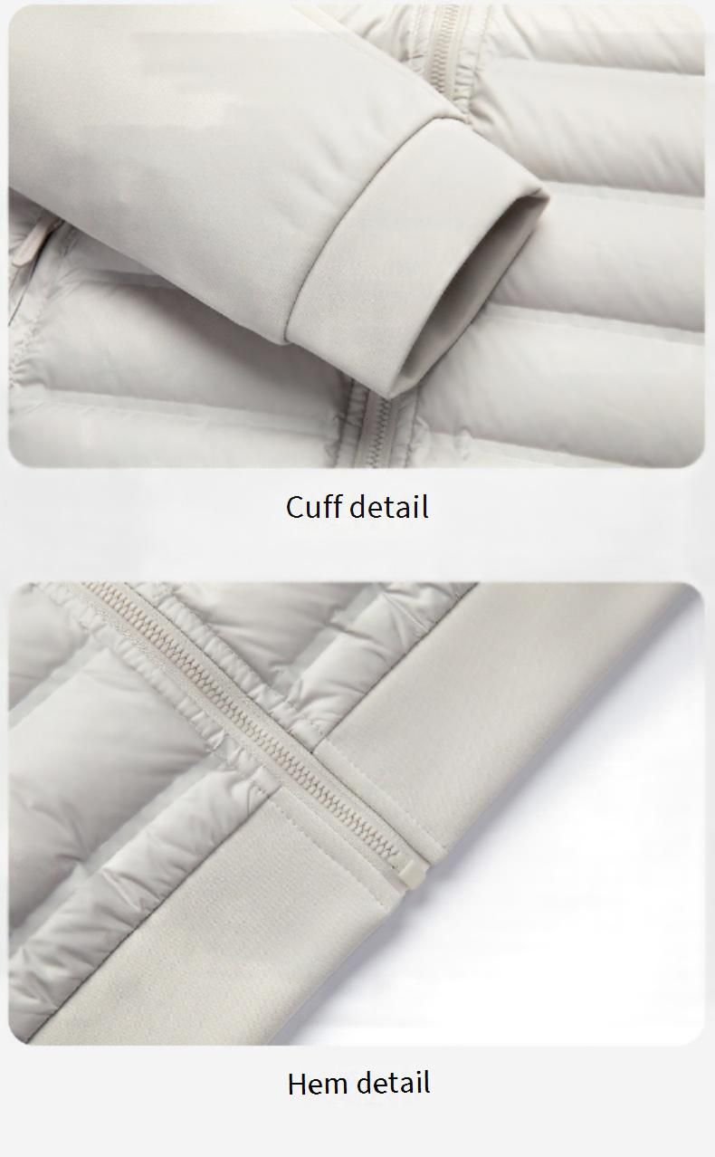 Men's Casual Hooded Down Jacket – 700FP Machine-Washable Winter Coat, Waterproof & Anti-Wrinkle, Korean Streetwear Style (Black/White)_voghion.com