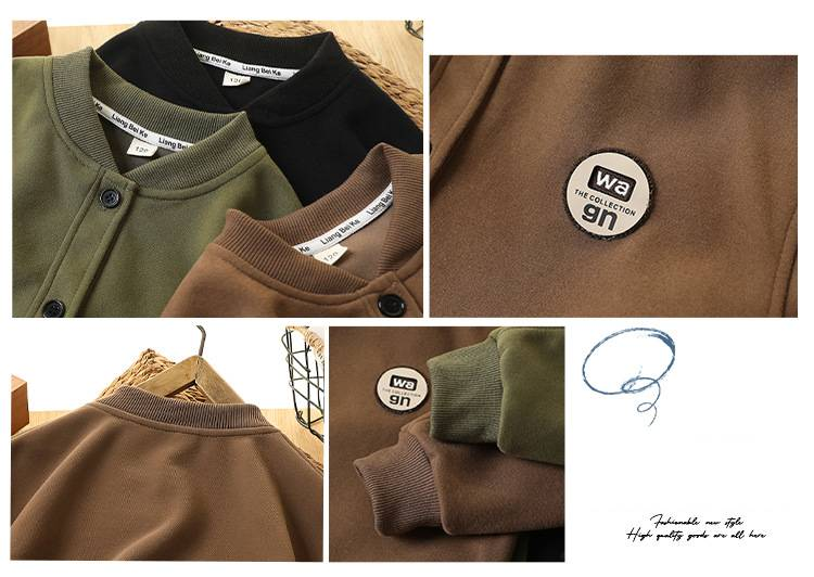 Abbigliamento per bambini in stile retrò, autunno e inverno, comodo colletto da baseball, giacca casual alla moda_voghion.com