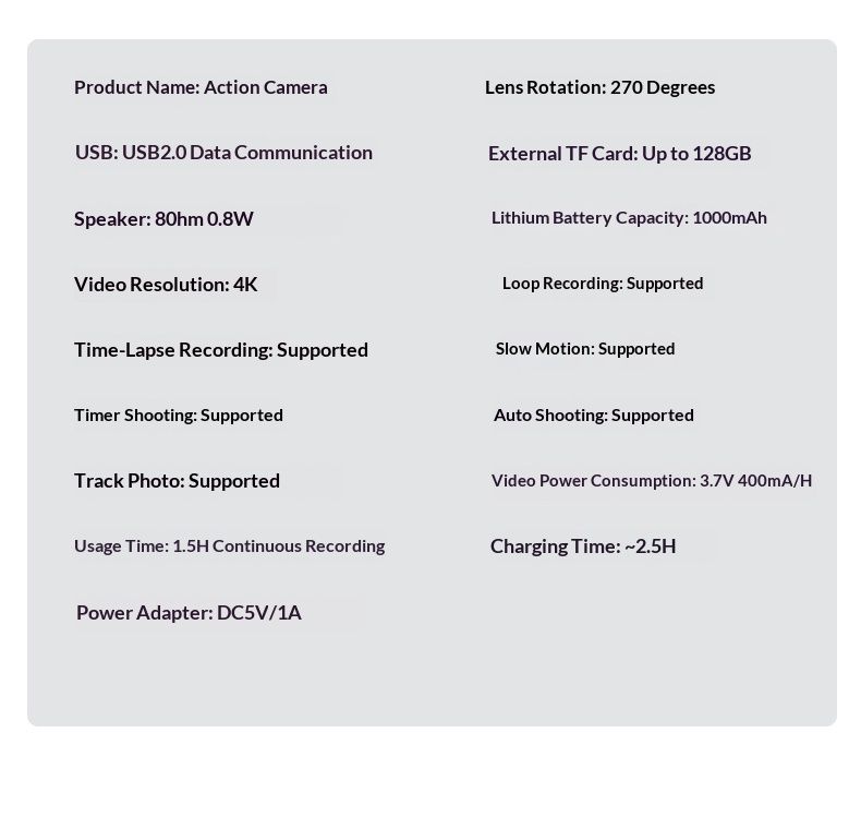 K1 Ultra HD Pocket Camera - 4K/5K WiFi Action Cam met 270° rotatie, waterdichte behuizing en 500W pixels (ideaal voor vloggen, sport en reizen)_voghion.com