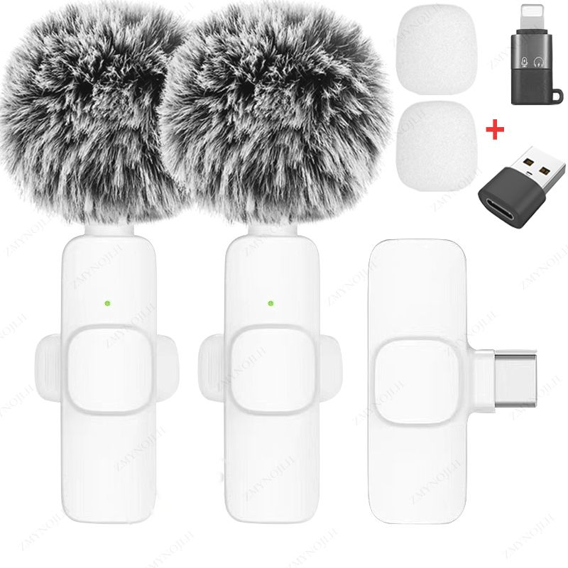 Nowy bezprzewodowy mikrofon Lavalier przenośny do nagrywania dźwięku i wideo Mini do iPhone'a z systemem Android, kamery PC, gier na żywo i telefonu_voghion.com