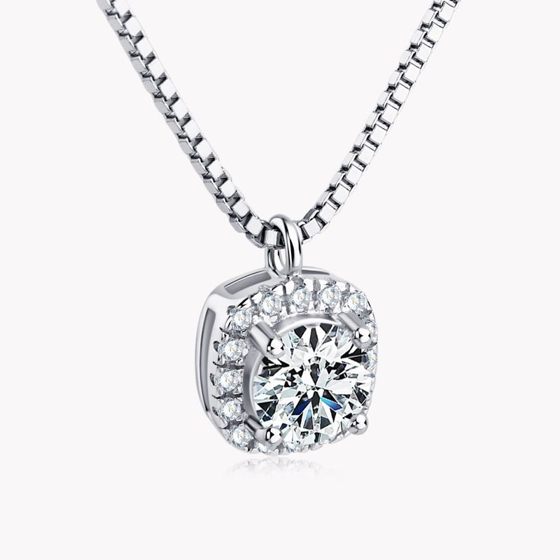 Internautas con el mismo estilo de collar de piedra Mosang, plata esterlina para mujer, pequeño azúcar, versátil, de alta gama_voghion.com