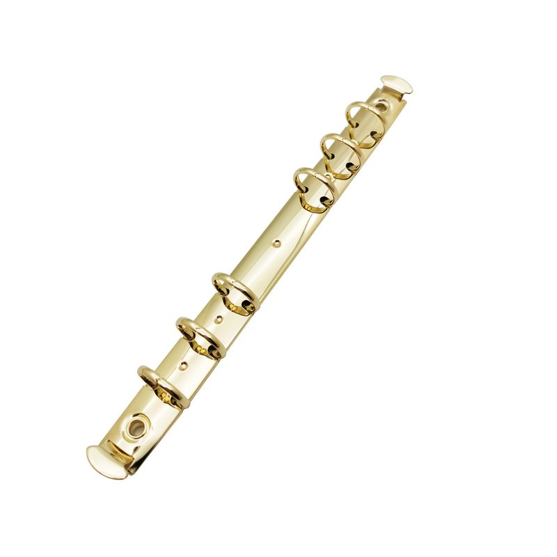 Direkt ab Werk liefern Gold 6-Loch-Clip O-plattierter Metallbinder mit Schalter A6 Notizbuchzubehör Briefpapierclip_voghion.com