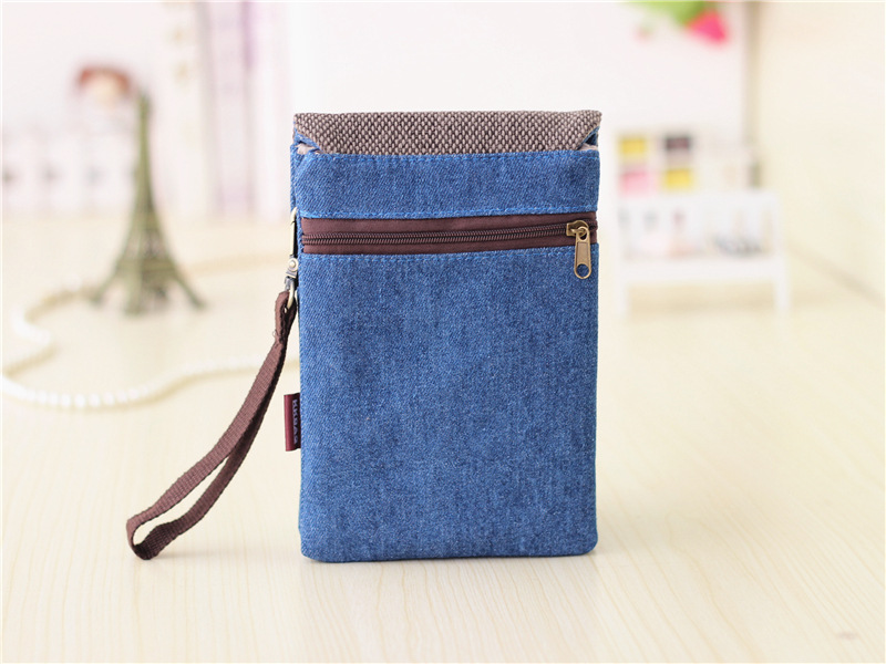 Denim Mobile Phone Bag Diagonal Cross Handbag Fashionable And Simple, Gender Neutral Small Bag For Men And Women, Change Mobile Phone Bag_voghion.com