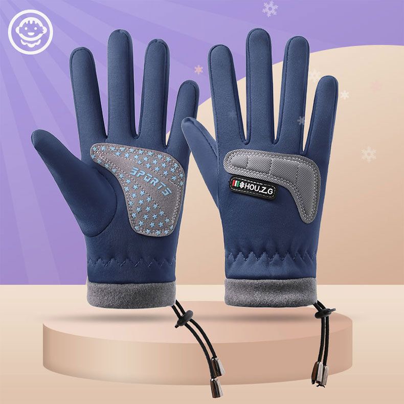 Children's Warm With Winter Veet, Anti Slip Protection, Windproof, Outdoor Cycg, Student Roller Skating Sports Gloves_voghion.com