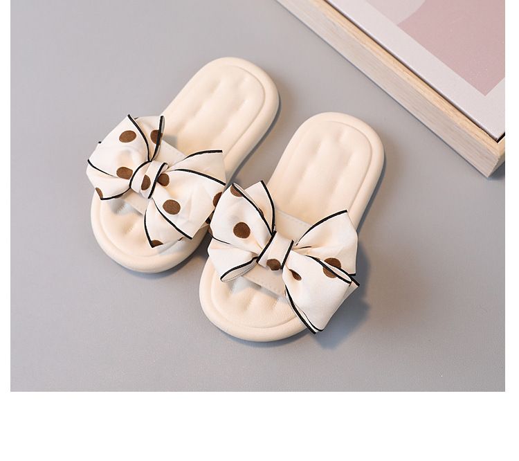 Pantofole per bambini Ragazze Nuove scarpe da principessa Bow Princess Home Sandali e pantofole in stile coreano con suola morbida e carina all'ingrosso_voghion.com