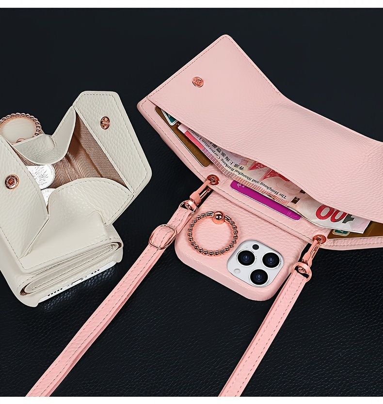 Ultimate Phone Companion - Custodia a portafoglio con tracolla staccabile con porta carte, supporto per cellulare e custodia protettiva per 15 Pro Max, 14, 13 Pro_voghion.com