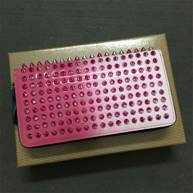 2022 neue Marke Design Punk Lange Zipper Niet Brieftasche Top Qualität Männer Frauen PU Leder Geldbörse_voghion.com