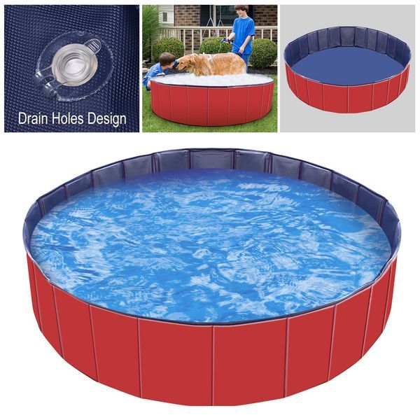 Foldable Pet Swimming Pool PVC Kiddie Baby Dog Swim Pool Bathing Tub Playmat Kids Pools_voghion.com