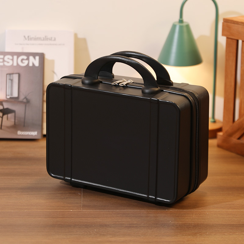 Bonbonfarbener Kontrast mit märchenhaftem Handgeschenk in Volltonfarbe, durchsichtige Reisebox, Mini-Koffer mit Reißverschluss_voghion.com