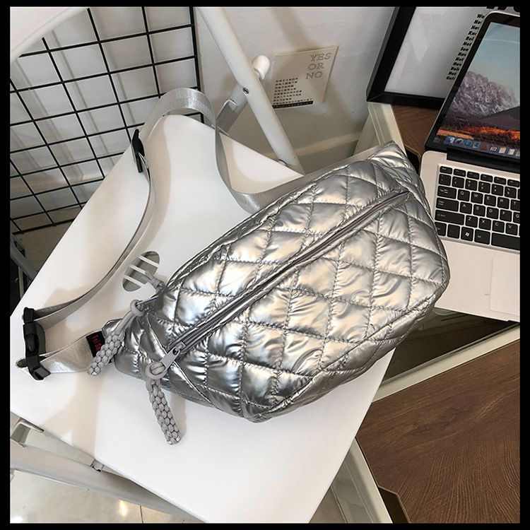 Winter New Women's Waist Bag Large Capacity Cotton Coat Crossbody Bag Fashion Waist Bag Diamond Embroidery Couple Chest Bag_voghion.com