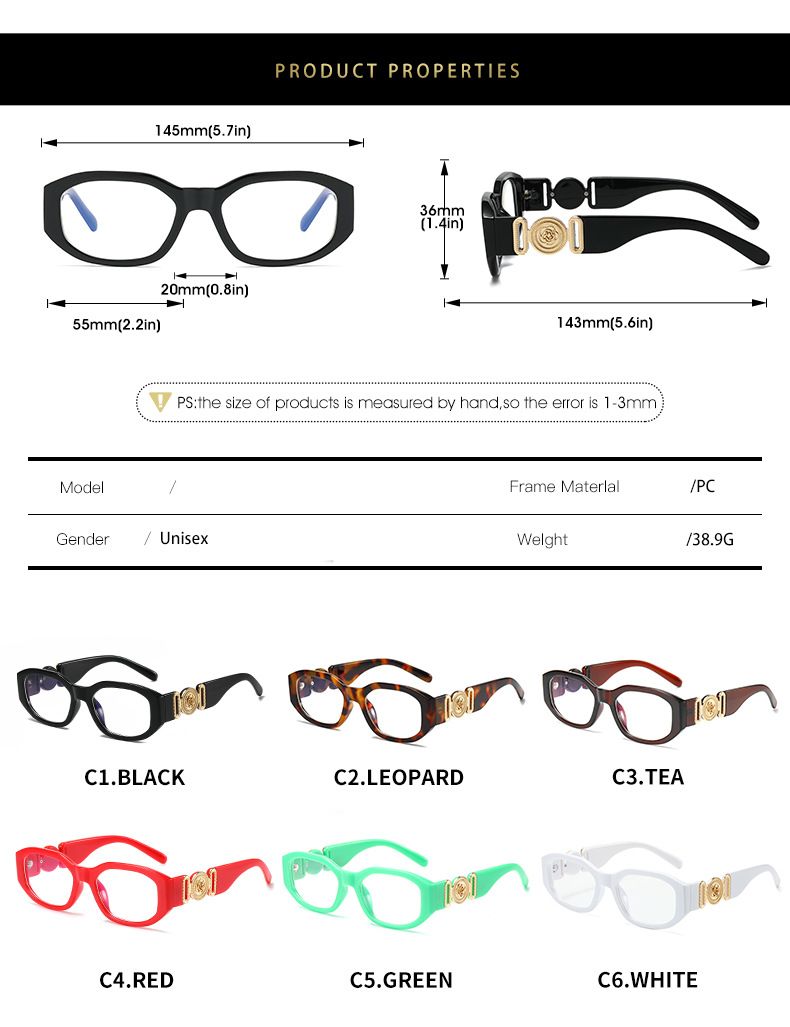 Damenbrillen Moderne Retro-Sonnenbrillen High-End-Damen-INS-Stil All Match Trendy Flat Glasses_voghion.com