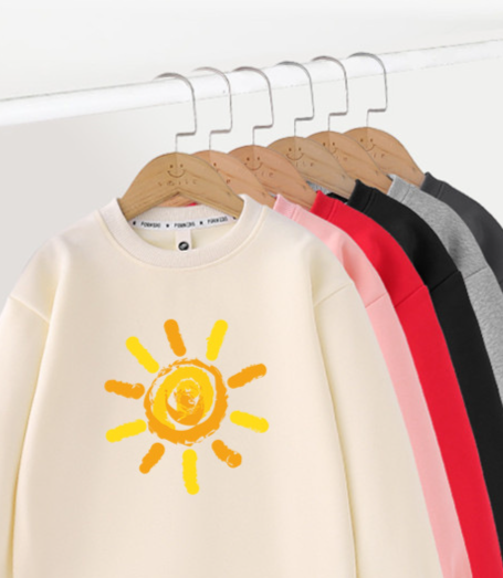 Eltern-Kind-Kleidung, Sport, Neujahr, Kindergarten, Leistung, Eltern-Kind-Kleidung, Kapuzenpullover, Klassenkleidung, kleine Sonne, lässiger Mantel, Flut_voghion.com
