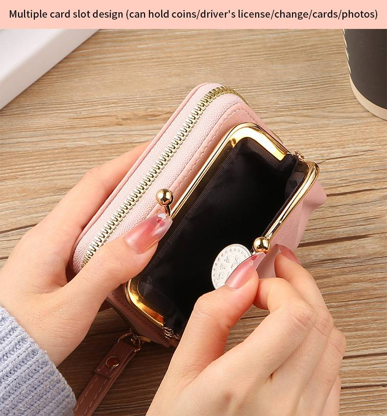 Portafoglio Zero alla moda per nuove donne Porta carte da donna transfrontalieri Portafoglio Zero Portafoglio con cerniera Posizioni multiple per carte Portafoglio retrò_voghion.com