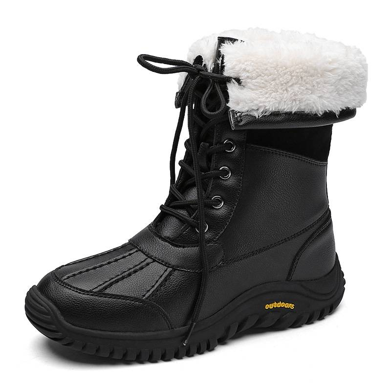 Chaussures pour femmes Bottes de neige d'extérieur Bottes Martin pour femmes Plus Velours Chaud Femmes Imperméables Antidérapantes Chaussures montantes en coton_voghion.com