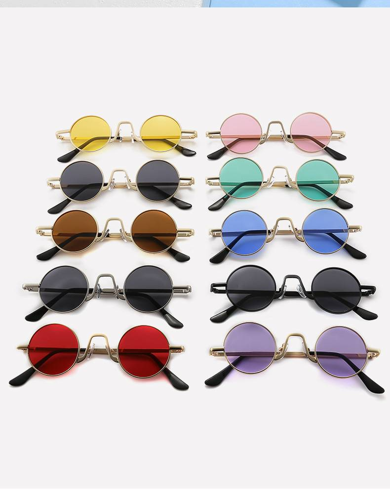 Unisex Prince Mirror Steampunk Retro Kleine runde Sonnenbrille Kleine Sonnenbrille mit kleinem Rahmen_voghion.com