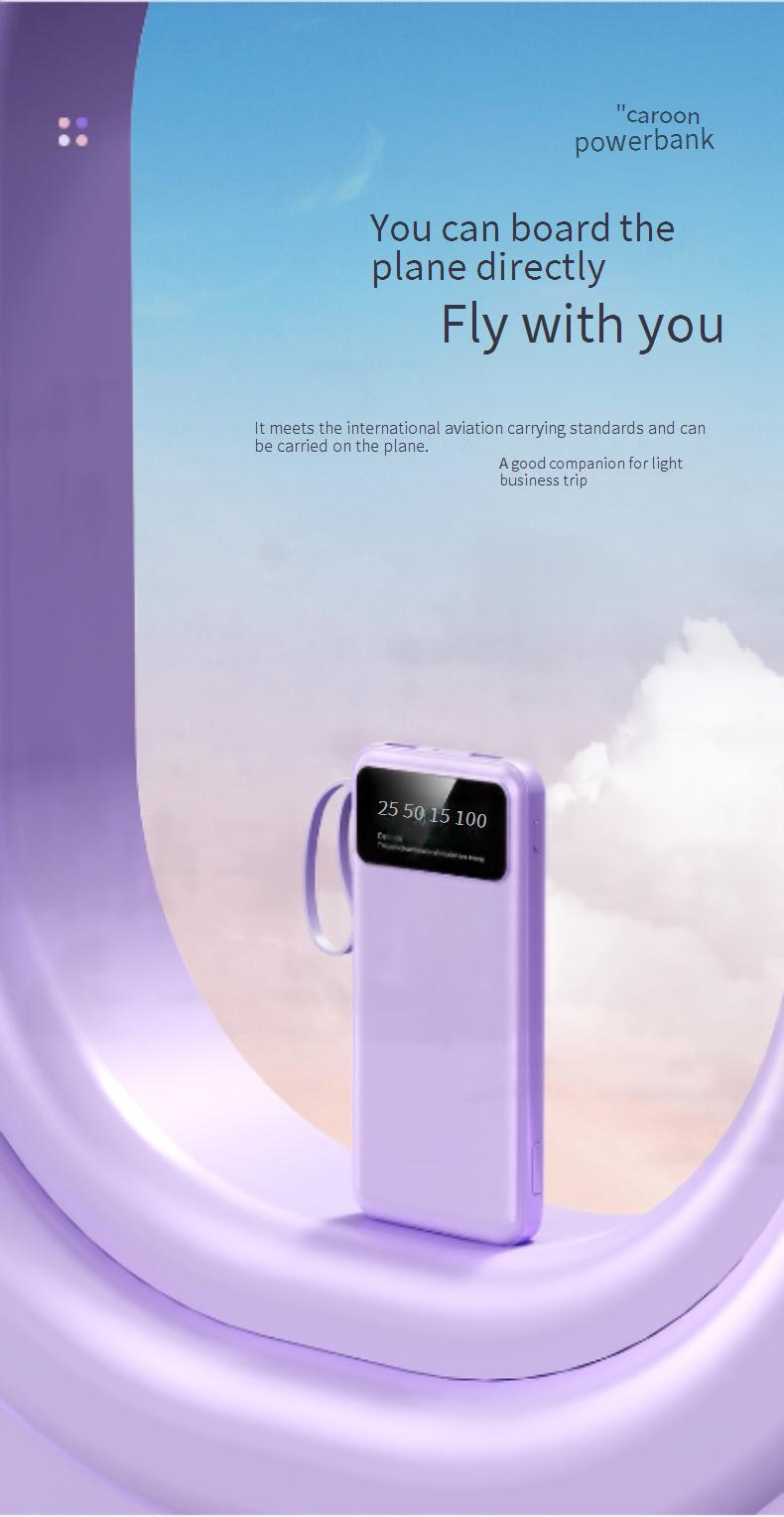 Mobil Telefon Aksesuarları Power Bank 20000mAh Dahili Hızlı Şarjlı Mini Ultra İnce Paylaşımlı Mobil Güç Hediye Özelleştirilmiş LOGO_voghion.com