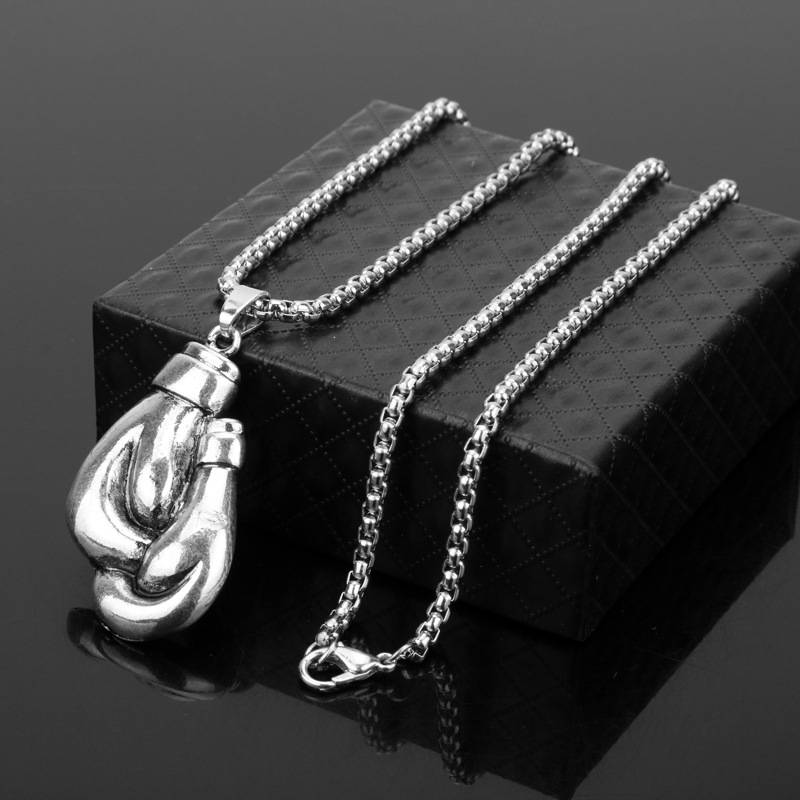 Boxing Gloves Engraved Keychain Stainless Steel Polished Creative Keychain Cross-border E-commerce_voghion.com