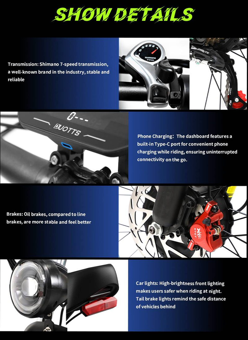 DUOTTS N26 2024 E-Bike mit abnehmbarem 48V20Ah Samsung Akku | 120km Reichweite | 180kg Nutzlast | Hydraulische Bremsen & IP65 | CE-zertifiziert für die EU_voghion.com