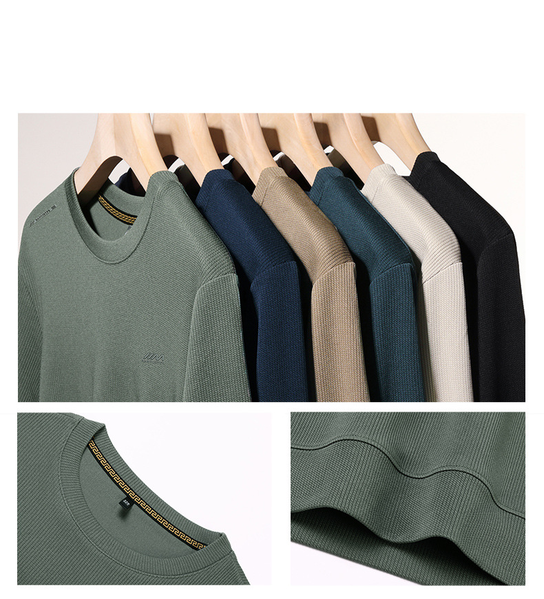 Herrenbekleidung Sweatshirt Rundhals Herren Fleece Sweatshirt Winter Warm Casual Pullover Langarm T-Shirt Loose Fit Fashion Crewneck Top_voghion.com