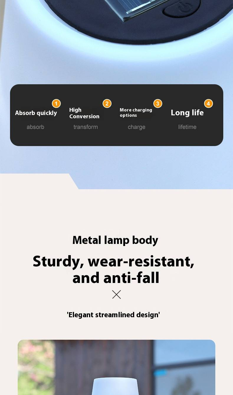 Lanterne solaire LED – Lampe décorative d'intérieur/extérieur de style européen avec capteur automatique, blanc chaud pour jardin, terrasse et festivals (ABS, 13 x 13 x 31 cm)_voghion.com