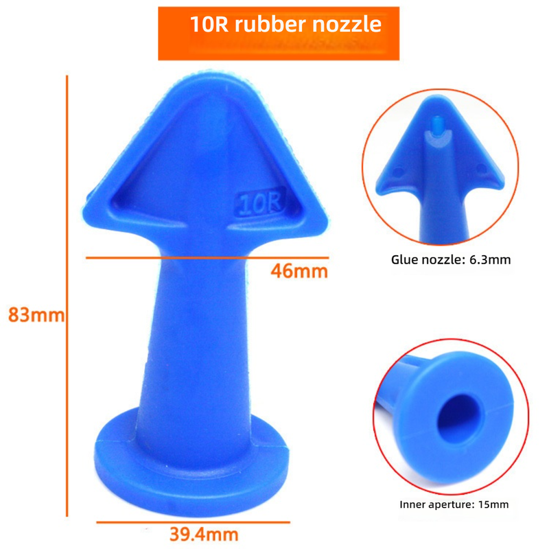 Professionele kitset met 5 stuks - Precisiespuitmond, schraper en wisser voor naadloze doe-het-zelfprojecten (zwart/blauw/geel)_voghion.com